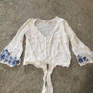 HOLLISTER XS WHITE BLOUSE
